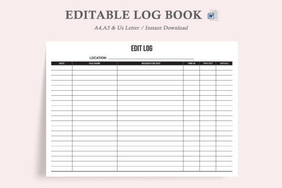 Editable Log Book: Track Your Files Effortlessly
