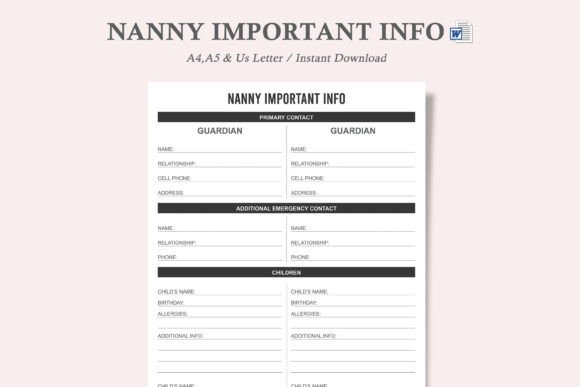 Essential Nanny Important Info for Parents